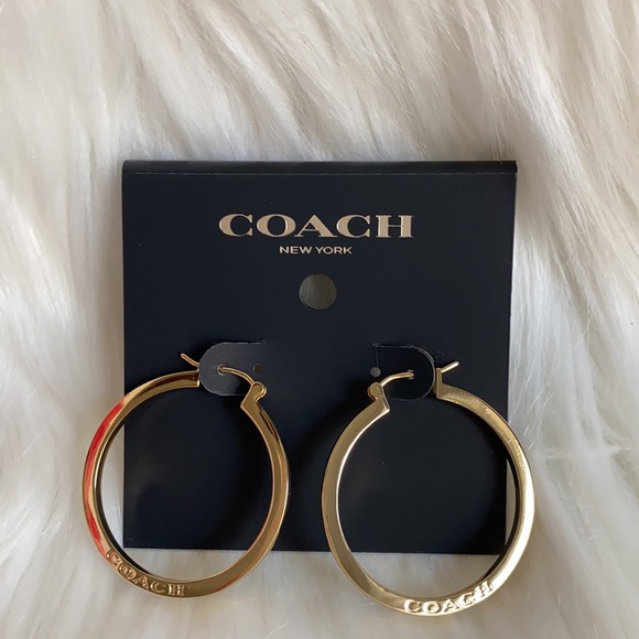 Coach Hoop Earrings Gold size Small F73022 - Picture 8 of 8